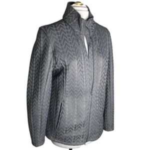 NWOT Boston Traders Full Zip Gray Textured Mock Neckline Heavy Jacket Size L